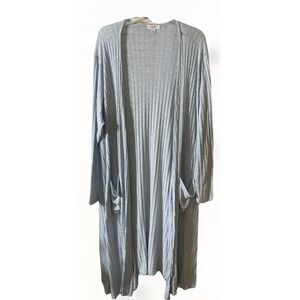 Lularoe Baby Blue‎ Long Sleeve Open Front Long Cardigan Duster Women XL Lounge
